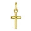14K Yellow Gold Simple Classic Tiny Cross Charm Pendant