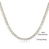 18K Yellow Gold Plated Cubic Zirconia Classic Tennis Necklace for