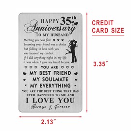 HYHYDHP 35th Anniversary Card Gifts for Husband - Happy 35 Year Anniversary Card for Him Men