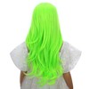 Edivd-Peluca verde neón para niñas, peluca larga verde ombré con