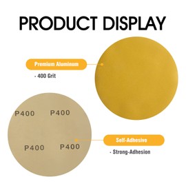 Shawya 100 PCS PSA Sanding Discs 6 Inch Sanding Discs Self Stick 400 Grit Aluminum Oxide Round Adhesive Backing Sandpaper for Orbital Sander