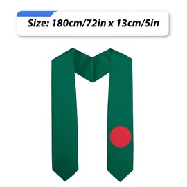 Quiatuliia National Flag Graduation Stole Embroidery Sash for Study Aboard International Students Adult Unisex Gifts (Bangladesh)