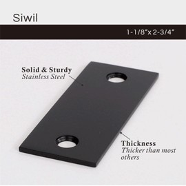 Siwil Door Edge Hole Filler Plate 1-1/8”x 2-3/4”, Deadbolt Cover Plate, Stainless Steel in Black Finish – 1 Pack