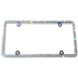 3 Row Crystal Bling License Plate Frame Rhinestone Sparkles with Austrian Crystals
