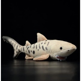 lilizzhoumax Simulation Tiger Shark Plush Toy 54cm/21”, Realistic Stuffed Animal Zebra Shark, Cute Soft Tiger Shark Plush Toy Home Decoration Toys, Gift for Friends and Kids
