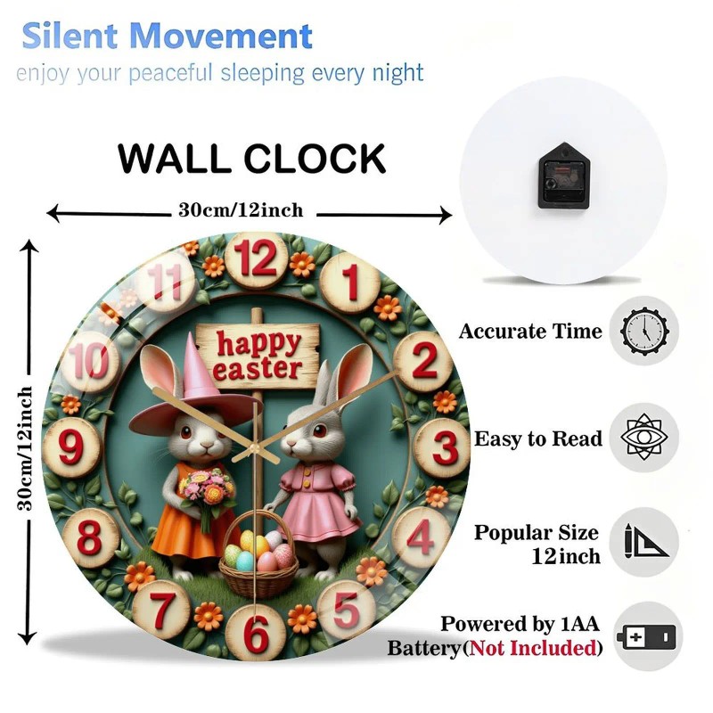 30cm Round Glass Wall Clock as a Thoughtful Gift for