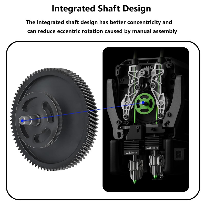 Upgrade Hardened Steel Extruder Gear for Bambu Lab H2D, Helical