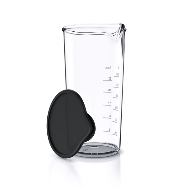 Arendo - Plastic Measuring Cup 600ml - 20oz - Clear Cup Transparent - Ideal for Electric Hand Blenders and Hand Blenders - Drinking Cup
