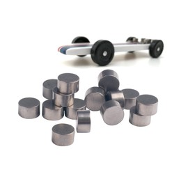 MUUNN Cylindrical Tungsten Weights for Pinewood Derby Cars,Bring Your Car to The 5 oz Limit and Make The Faster Pine Derby Car,10-Pack (1/4 oz Each)