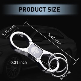 gunhunt 1 Pack Skull Key Chain, Key Chain with 2 Key Rings and Quick Release Zinc Alloy Detachable Key Chain (Silver)