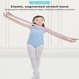 MBKHFLL Stretch Strap for Kids Elastic Gymnastics Stretching Ballet Dance Band with 8 Loops Adjustable Exercise Training Resistance Strap for Children Stuff Pilates Latin Yoga Equipment (Green)