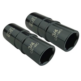 Two Thin Wall CR-MO SAE 3/4 inch x 13/16 inch Flip Sockets for 1/2 inch Impact Drive Air Guns by TYK Industries