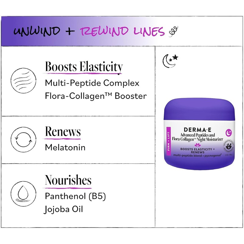 Derma-E Advanced Peptides and Flora-Collagen Night Moisturizer Unisex Moisturizer 2