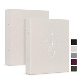 Lanpn Ring Binder Basic DIN A5 Pack of 2, Linen Cover Ring Binder A5 with 2 Rings Holds A5 Paper for Home Office School Journaling Collections (Beige)