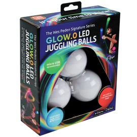 LED Juggling Balls Glow Balls – Unique Glow.0 Technology LED Ball with 20 Vibrant Color Light Modes & Patterns – USB Rechargeable, Soft-Core, Pro-Weighted Light Up Ball (Set of 3)