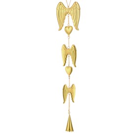 Cinnvoice 23.6 Inch Memorial Wind Chime Angel Wings with Bell Metal Hanging Wind Chime Sympathy Gift for Loss of Loved One Condolence Gift for Indoor Outdoor Grave Cemetery Patio Yard Porch Home Decor