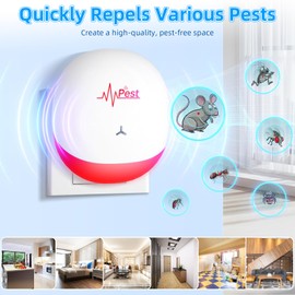 6 Packs Upgraded ultrasonic Pest Repeller Indoor Rodent Repellent Ultrasonic Plug in Ant Repellent Ultrasonic Mouse Repeller 3 Mode Switching for Roach Rodent Mouse Bugs Mosquito Mice Spider Ant