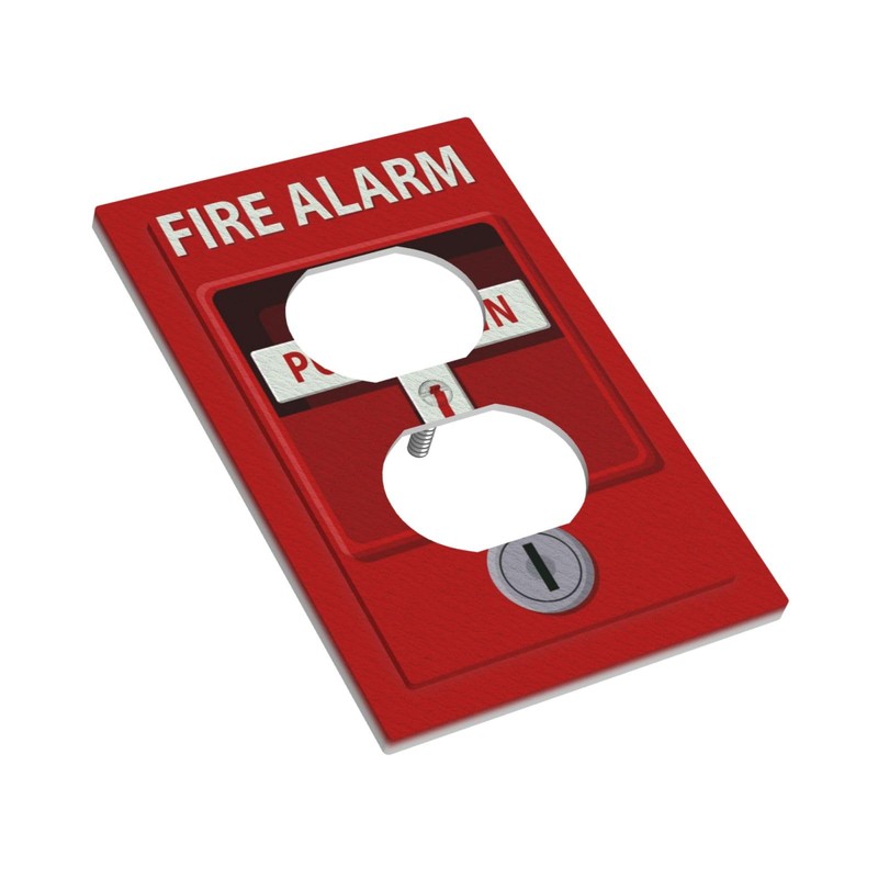 WMHUSU Decorative Outlet Covers Red Fire Alarm Print Novelty 1