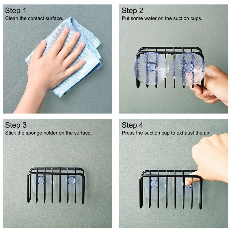 Toplife Sponge Holder for Kitchen Sink, Rust-Proof Suction Cup Sponge