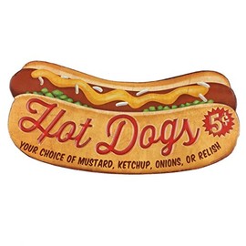 Open Road Brands Hot Dogs Embossed Metal Sign