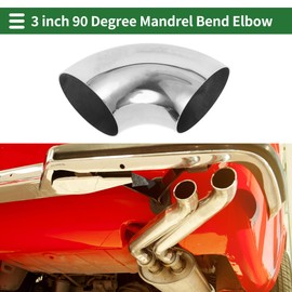 Motoforti 2pcs 90 Degree Mandrel Bend Elbow Car Modified Exhaust Pipe Tubing Piping 3" Inch OD Thickness 1.0mm/19GA 76x175x1.0mm 304 Stainless Steel Silver Tone