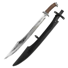 Munetoshi 33.5” Cutlass Machete Manganese Steel Battle Ready Full Tang Leather Sheath