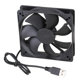 BQLZR PC Fan 120mm Silent USB Fan Black DC 5V 12025 USB Power Ball Bearing Computer Case Cooling Fan 2400RPM Compatible with Computer/TV Box