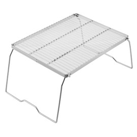 YETO Folding Campfire Grill 304 Stainless Steel Grate Heavy Duty Bushcraft Portable Camping Grill with Legs Carrying Bag for Outdoor Camping Cooking 16.3"x 12.2" x 8.6"