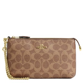 Coach Large Wristlet W Chain, IM/Tan/Brown