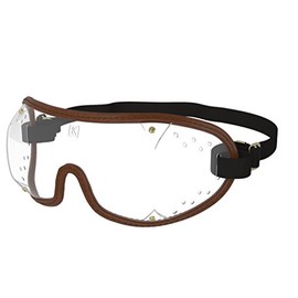 KROOPS Racing Jockey National Hunt Point to Point Goggles | Punched Vent (Brown, Clear)