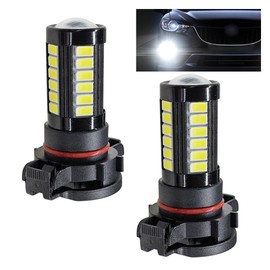 2PCS H16 Car LED Fog Light Bulbs, 12V 1500 Lumen 5630 33-SMD Anti-fog Lights, Plug and Play DRL Power LED Bulbs, Universal 6500K White Super Bright Light Replacement for Car, Truck, SUV (#H16)