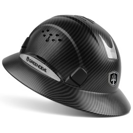 GREEN DEVIL Full Brim Hard Hat Vented Construction Helmet Cascos De Construccion ABS Work Hardhat for Men&Women 6 Point Adjustable Ratchet Suspension Custom Pattern Design