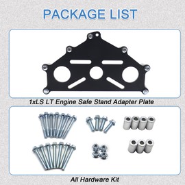 QHHR Engine Safe Stand Adapter Plate Compatible with Chevy Small/Big Block and LS LT Engines Heavy Duty Support Bracket