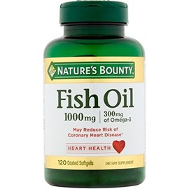 Nature's Bounty 300 mg Omega-3 Fish Oil 1000 mg Softgels 120 Coated Soft Gels (Pack of 2)