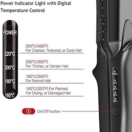 STFEAGYZ Hair Crimper Crimping Irons Hair Straightener Flat Iron with 4 Interchangeable Tourmaline Ceramic Plate Adjustable Temperature for All Hair Type