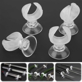 Pssopp Aquarium Fish Tank Hose Clamp Suction Cup Clips Airline Tube Holders Clamps(Inner Dia 14.6mm-White)