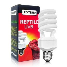 Leoterra Turtles UVB Light 26w 5.0 UVB Light Bulb for Reptiles Tank Accessories UVB Bulb for Turtles and Tropical Terrarium UVB Lighting. Long Lasting UVB Lamp Easy to Install (26W 5.0)