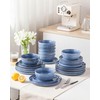 vancasso ANYA 18 Pieces Plates and Bowls Set, Blue Dinnerware