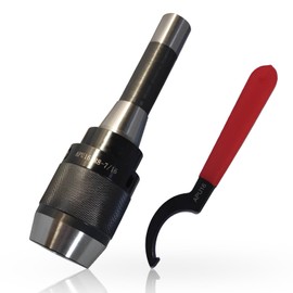 Lzcdelyxiao R8 Drill Chuck, 1/8"-5/8" (3-16mm) Heavy-Duty Keyless Drill Chuck with R8 Integral Shank, Drawbar Thread 7/16"-20 and APU16 Spanner Wrench Self-tightening Drill Chuck