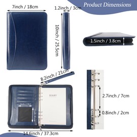 GraduatePro Clipboard Folder A5 with Lid Zip Leather Organiser Folder Document Folder Clipboard Outdoor Blue