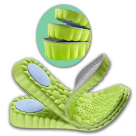 Amasole® Plantillas Aumento Estatura 15/25/35mm (2025) - "Sensación Cai Shi Gan" Ultra Confort para Hombres y Mujeres | Amortiguación Anti-Impacto para Deportes | Diseño Invisible Unisex (DS Gris-Verde, L 35mm)
