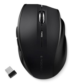 TERPORT F11 Mouse Inalámbrico Ergonómico de 2.4G Computadora, Wireless Gaming Mouse con 5 Niveles de DPI Ajustables, Ratón USB Móviles 2400DPI, Ratón Reposamanos de Muy Bajo Consumo de Energía (negro)