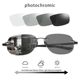 PEEPAI Photochromic Bifocal Reading Glasses UV Sunglasses Anti Blue Light Glare Far and Near Dual Use Transition Eyeglasses for Men Women 1.0