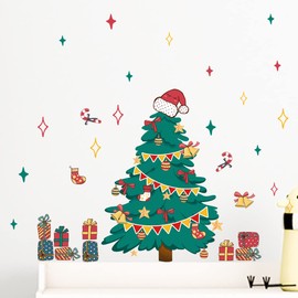 Condessacity Christmas Tree Wall Sticker Window Decor Window Treatment Christmas Sticker Removable Room Decor Sticker Holiday Decor Super