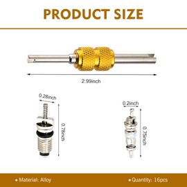 lekiliky 16PCS Air Conditioning Valve Core Kit, R12 R134A High Low-Pressure A/C Service Port, Vehicle HVAC System Inflation Port Seal Cover Kit, Universal for Most Cars, Trucks, SUVs (Black)