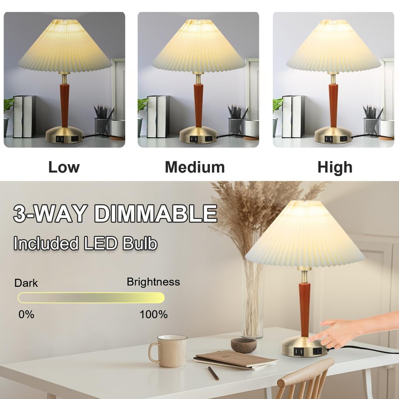 Touch Bedside Table Lamp - Modern Small Lamp for Bedroom