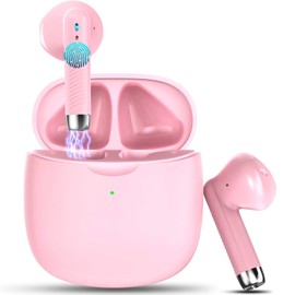 Wireless Earbuds, Bluetooth 5.4 Earbuds, Stereo Bass, Bluetooth Headphones in Ear Noise Cancelling Mic, Earphones IP7 Waterproof Sports, 32H Playtime USB C Charging Case, Red Earphones for Android iOS