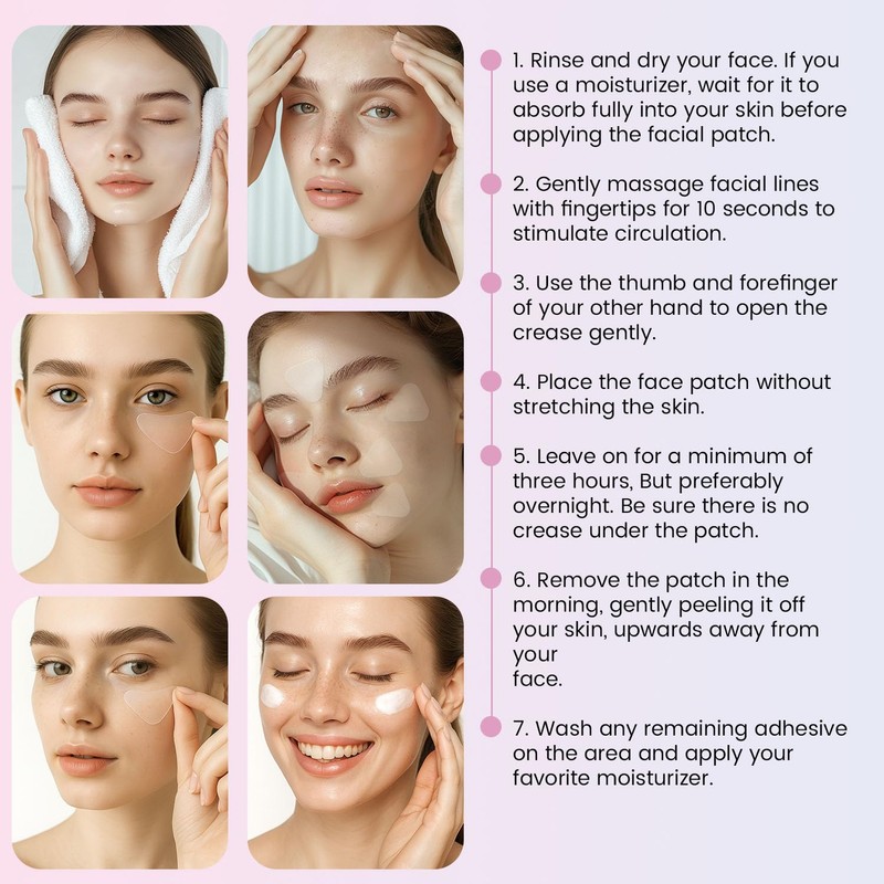 Anti-Wrinkle Forehead and Facial Patches – Overnight Triangle Patches for