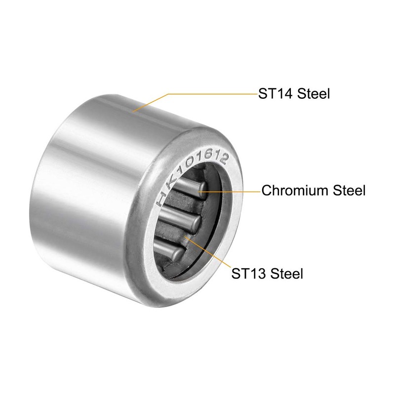 sourcing map HK101612 Drawn Cup Needle Roller Bearings, Open End,