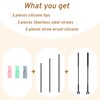 WQSS AOEIU Reusable Silicone Straw Brush Set,Straw Cleaner,Pipe Cleaners,Extra Long